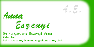 anna eszenyi business card